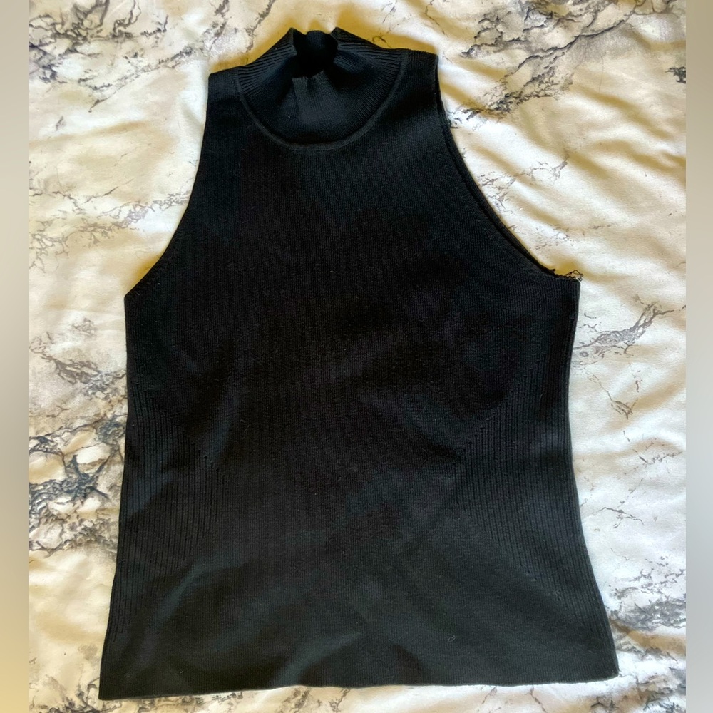 Sleeveless mock turtleneck